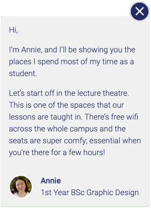 guided tour showing a day in the life of a prospective student